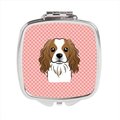 Carolines Treasures Carolines Treasures BB1224SCM Checkerboard Pink Cavalier Spaniel Compact Mirror; 2.75 x 3 x .3 In. BB1224SCM